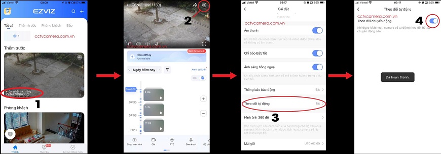 Bật tính năng theo dõi chuyển động camera Ezviz C6N