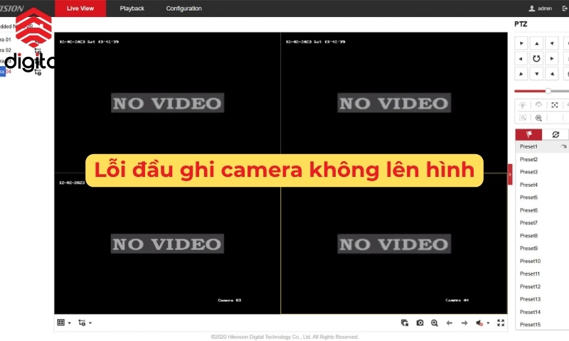 lỗi đầu ghi camera không lên hình