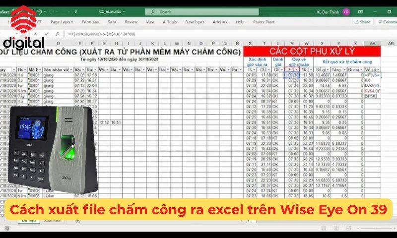 cách xuất dữ liệu từ máy chấm công ra excel